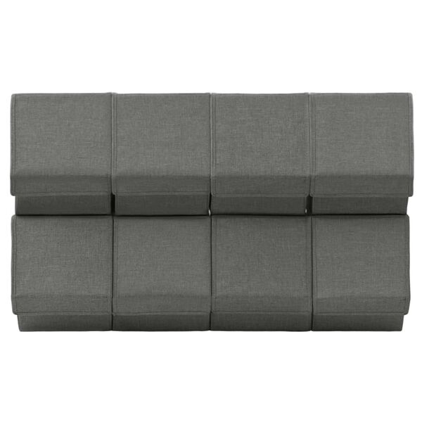 vidaXL Pinottava 8-osainen s&auml;ilytyslaatikkosarja kansilla kangas antr.