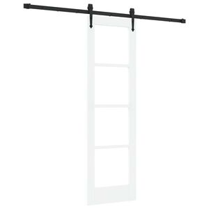 vidaXL Liukuovi Valkoinen ja musta 61 x 198,5 cm T&auml;ysi m&auml;nty ja lasi