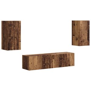 vidaXL TV-tasosetti 4 pcs Vanha puu Tekninen puu