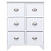 vidaXL Sivukaappi kuudella laatikolla valkoinen 60x30x75 cm keisaripuu
