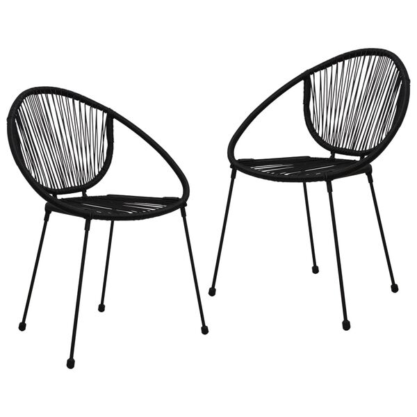 vidaXL 3-osainen Ulkoruokailuryhmä PVC rottinki musta