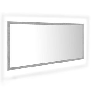 vidaXL LED-kylpyhuonepeili betoninharmaa 100x8,5x37 cm akryyli