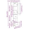 vidaXL Korkea kaappi Musta tammi. 34,5 x 34 x 180 cm Tekninen puu