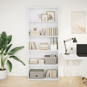 vidaXL Kirjahylly valkoinen 80x30x189 cm lastulevy