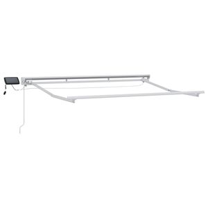 vidaXL Manuaalinen markiisin runko LED-valoilla Valkoinen 2,5 x 2 m