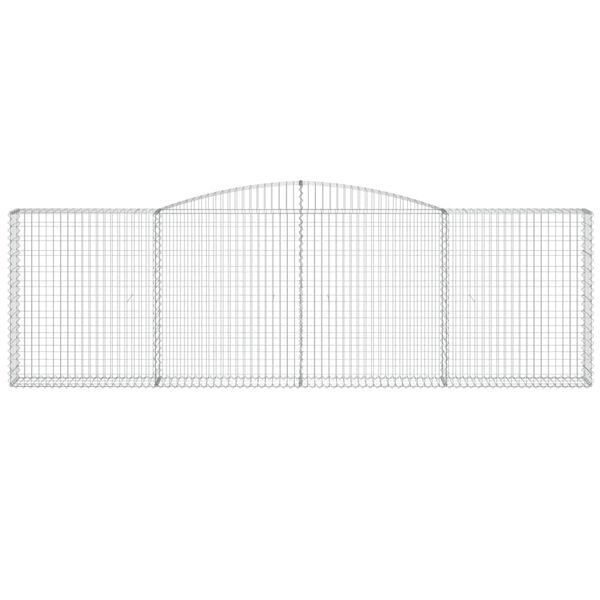 vidaXL Kaareva kivikori 400x30x120/140 cm galvanoitu rauta