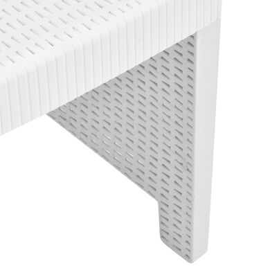 vidaXL 4-osainen Puutarhatuolisarja tyynyillä muovi valkoinen