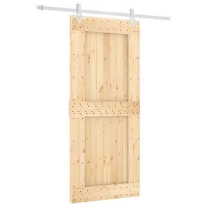 vidaXL Liukuovi 90 x 210 cm Massiivinen m&auml;nty (k&auml;sittelem&auml;t&ouml;n)
