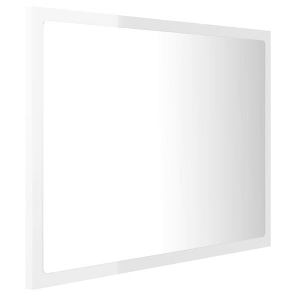 vidaXL Kylpyhuonepeili LED korkeakiilto valk. 60x8,5x37 cm akryyli