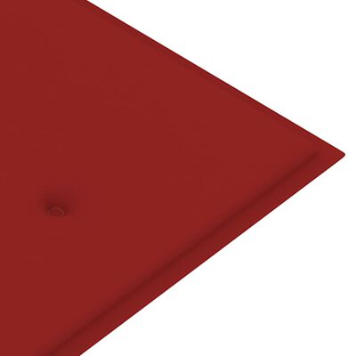 vidaXL Batavia-penkki punainen tyyny 150 cm täysi tiikki