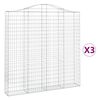 vidaXL Kaarevat kivikorit 3 kpl 200x30x200/220 cm galvanoitu rauta