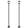 vidaXL Lyhtypylv&auml;s-setti with LED Bulb 2 kpl Musta 16 x 16 x 156 cm