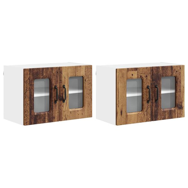 vidaXL Keitti&ouml;kaappi Kalmar 2 pcs Vanha puu 60 x 31 x 40 cm