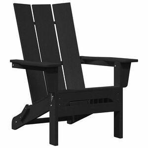 vidaXL K&auml;yt&auml;nn&ouml;llinen Adirondack-tuoli Musta 80,5 x 74,5 x 92 cm HDPE