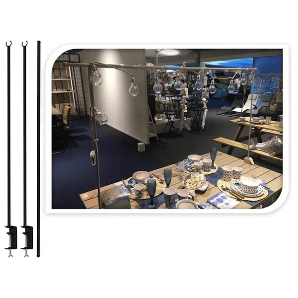 ProGarden P&ouml;yt&auml;koristetanko kiinnittimill&auml; metalli musta