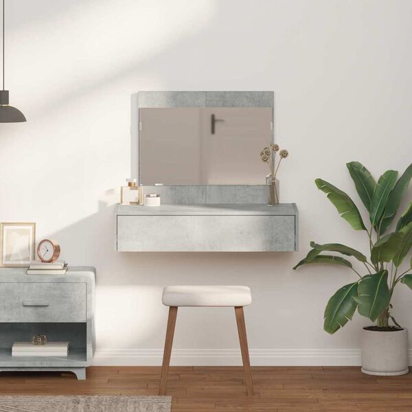 vidaXL Meikkipöytä laatikon kanssa Harmaa 83 x 40 x 70 cm Tekninen puu