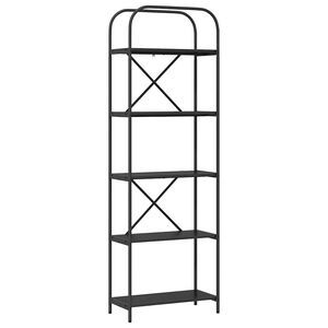 vidaXL Kirjahylly Musta tammi. 60 x 30 x 183 cm Tekninen puu