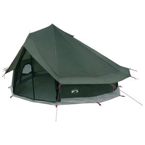 vidaXL Tipi-teltta 18 hengelle Armivihre&auml; Polyesteri ja ter&auml;s