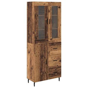 vidaXL Korkea kaappi laatikon kanssa 2 pcs Vanha Puu Tekninen puu