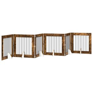 vidaXL K&auml;yt&auml;nn&ouml;llinen koiraportti jalustoilla 6 kpl Savutammi 482 cm