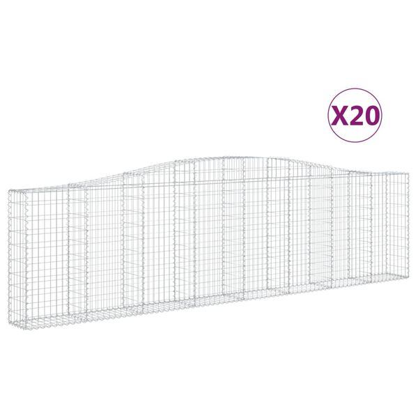 vidaXL Kaarevat kivikorit 20 kpl 400x30x100/120 cm galvanoitu rauta