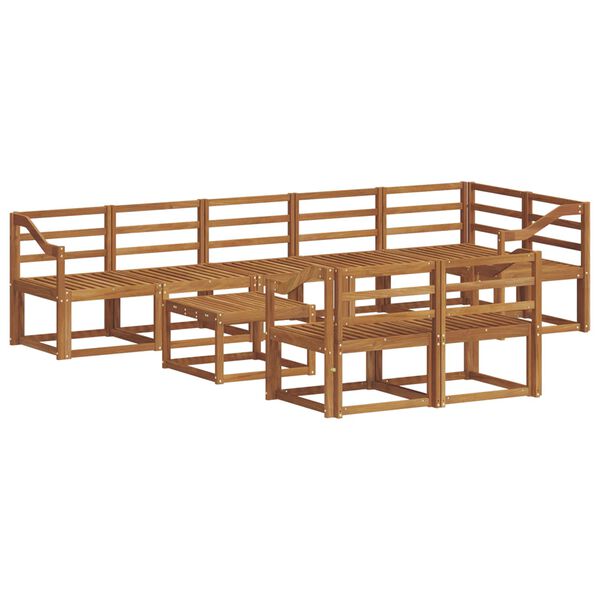 vidaXL Ulkosohvakokoelma 9 pcs Luonnollinen Tihe&auml; akasiapuu