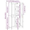 vidaXL Korkea kaappi 2 pcs Vanha Puu Tekninen puu