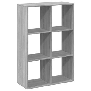 vidaXL Huoneenjakaja/kirjahylly harmaa 69,5x29x103,5 cm tekninen puu