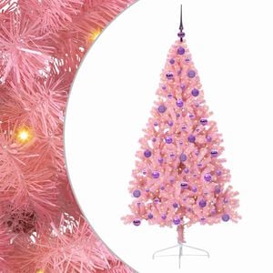 vidaXL Tekokuituinen Esivalmistettu Joulukuusi Pinkki 180 cm
