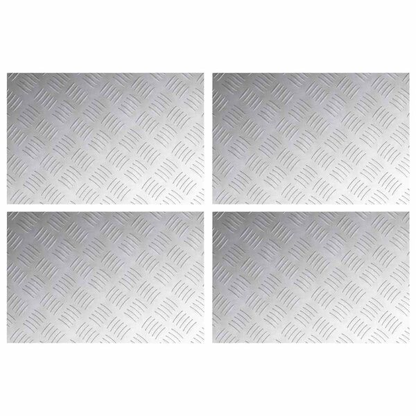 vidaXL Portaan askelma Suorakaide 4 pcs Hopea 60 x 40 cm Alumiini