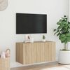 vidaXL TV-sein&auml;kaappi LED-valoilla Sonoma-tammi 80x35x41 cm