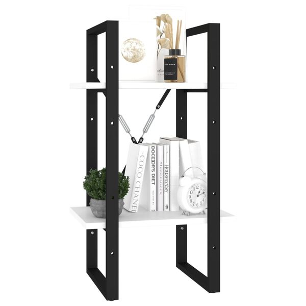 vidaXL 2-tasoinen kirjahylly valkoinen 40x30x70 cm tekninen puu