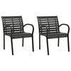 vidaXL Puutarhatuolit 2 kpl teräs ja WPC musta