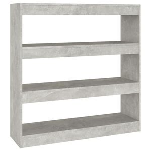 vidaXL Kirjahylly/tilanjakaja betoninharmaa 100x30x103 cm