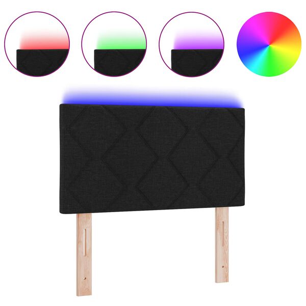 vidaXL P&auml;&auml;tylevy LED -nauhavalot p&auml;&auml;tyll&auml; Musta 80 cm kangas