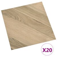 vidaXL Itsekiinnittyvät lattialankut 20 kpl PVC 1,86 m² ruskea raidat