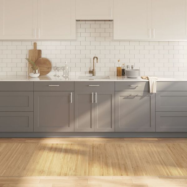 vidaXL Matto suorakaide vaalea luonnollinen 100x300 cm bambu