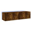 vidaXL TV-sein&auml;kaapit LED-valoilla 2 kpl savutammi 60x35x31 cm