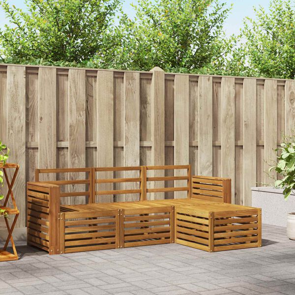 vidaXL Sohvasarjat 4 pcs Luonnollinen Tihe&auml; akasiapuu