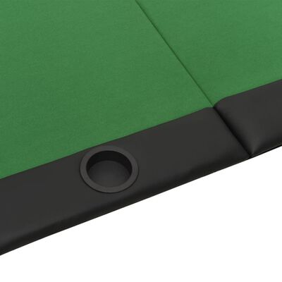 vidaXL 10 pelaajan kokoontaittuva pokeripöytätaso vihreä 208x106x3 cm