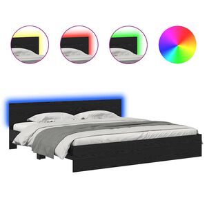 vidaXL S&auml;ngyn runko Musta tammi. 6FT Super King Size Tekninen puu