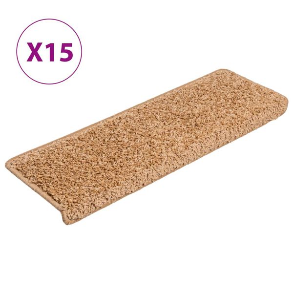 vidaXL Porrasmatot 15 kpl 65x21x4 cm Beige Suorakulmainen Reuna