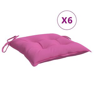 vidaXL Istuintyyny 6 kpl pinkki 40x40x7 cm kangas