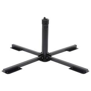 vidaXL Taitettava aurinkovarjon jalusta &Oslash;38/48 mm tangolle musta ter&auml;s