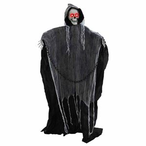 vidaXL Riippuva Halloween-viikatemies SPOOKA Musta 112 x 164 cm