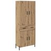 vidaXL Korkea kaappi Artisan tammi 69,5 x 34 x 180 cm Tekninen puu