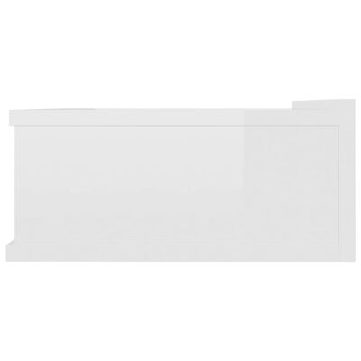vidaXL Kelluva yöpöytä korkeakiilto valkoinen 40x30x15 cm lastulevy