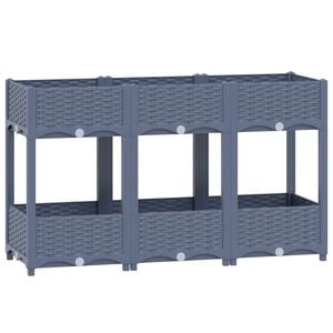 vidaXL Korotettu kukkalaatikko 120x40x71 cm polypropeeni