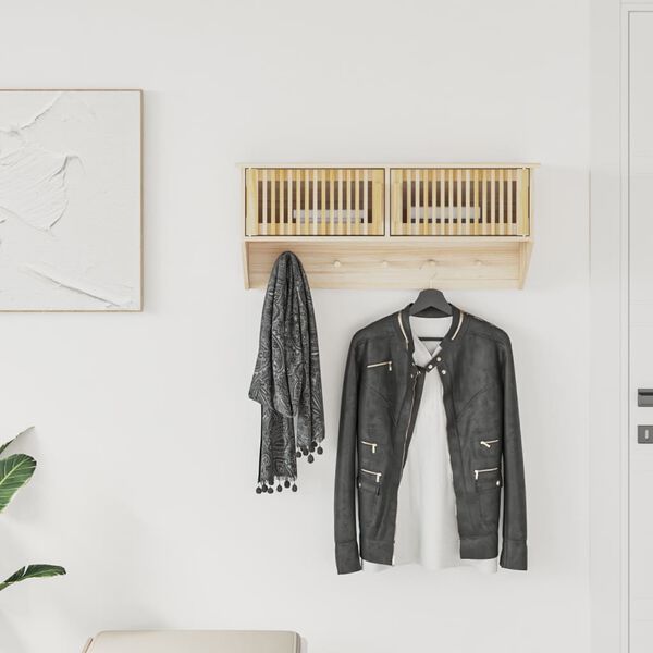 vidaXL Sein&auml;vaatekaappi koukuilla 80x24x35,5 cm tekninen puu