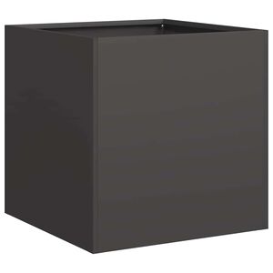 vidaXL Kukkalaatikko musta 40x40x40 cm kylm&auml;valssattu ter&auml;s